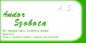 andor szobota business card